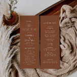 Boho Terracotta Wedding Program Programme<br><div class="desc">This Terracotta Boho Wedding Program Card is the perfect choice for couples who want to keep things simple yet stylish. This program card features a clean, modern design that is both elegant and sophisticated. The minimalist approach to the design ensures that all the important details are highlighted, while still maintaining...</div>