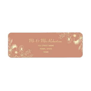 Boho Terracotta Wedding Return Address