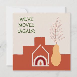 Boho Terracotta We've Moved Again New Address  Holiday Card