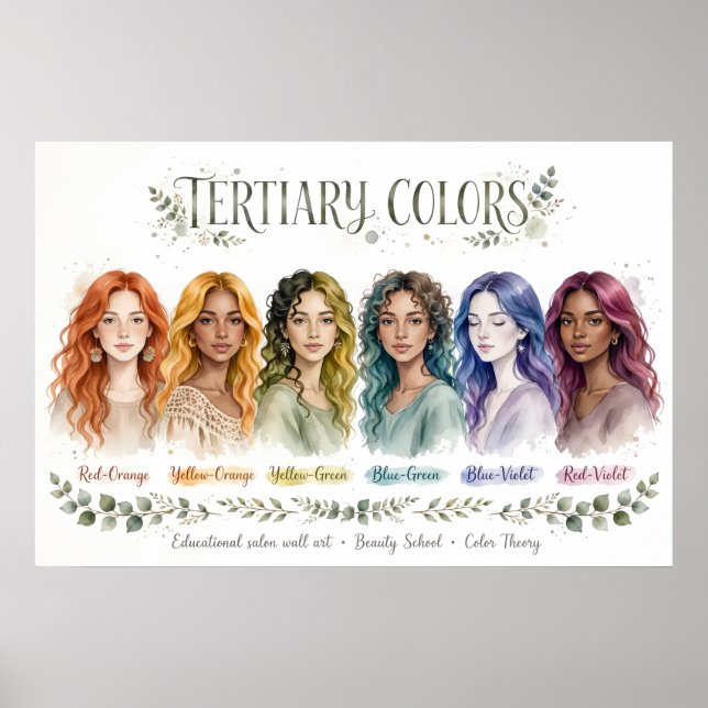 Boho Tertiary Colours Educational Poster (Front)