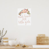 Boho Thank Heaven For Little Girls Poster Print (Kitchen)