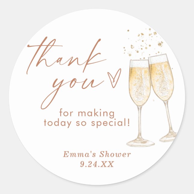 Boho Thank You Favour Sticker (Front)