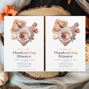 Boho Thanksgiving Dinner Feast Invitation