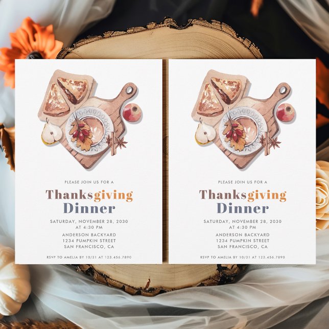 Boho Thanksgiving Dinner Feast Invitation (Creator Uploaded)