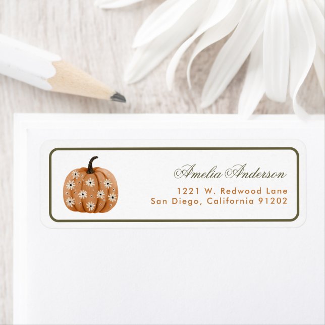  Boho thanksgiving Pumpkin Return Address Label (Insitu)