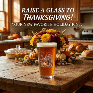 Boho Thanksgiving Turkey Autumn Floral Glass