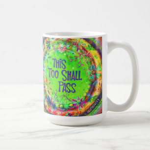 Boho This Too Shall Pass Quote Green Inspirivity Coffee Mug