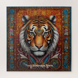 Boho Tiger Puzzle – Vibrant Jungle Wildlife Art