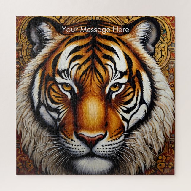 Boho Tiger Puzzle – Vibrant Jungle Wildlife Art (Vertical)