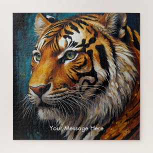 Boho Tiger Puzzle – Vibrant Jungle Wildlife Art