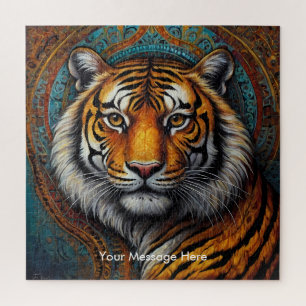Boho Tiger Puzzle – Vibrant Jungle Wildlife Art