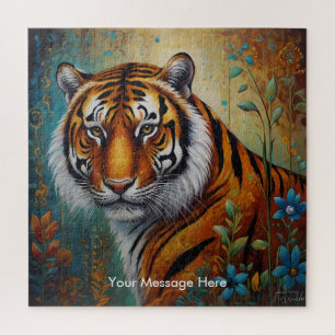 Boho Tiger Puzzle – Vibrant Jungle Wildlife Art