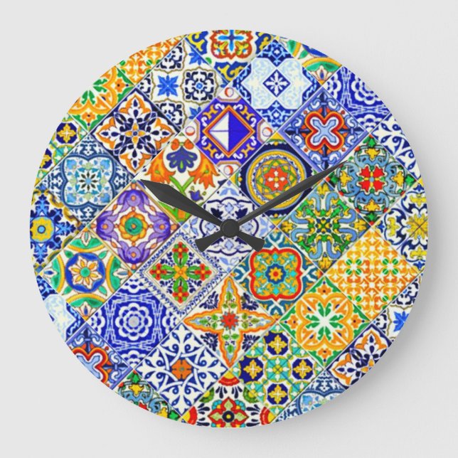 Boho Tile Large Clock (Front)