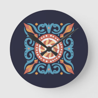 Boho Tile Round Clock