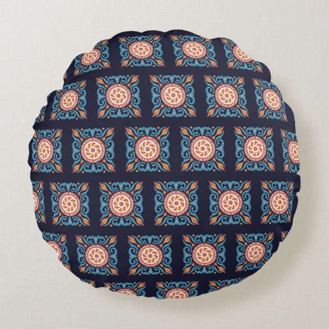 Boho Tile Round Cushion (Front)