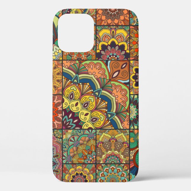 Boho tile set and seamless pattern. Colourful patc Case-Mate iPhone Case (Back)