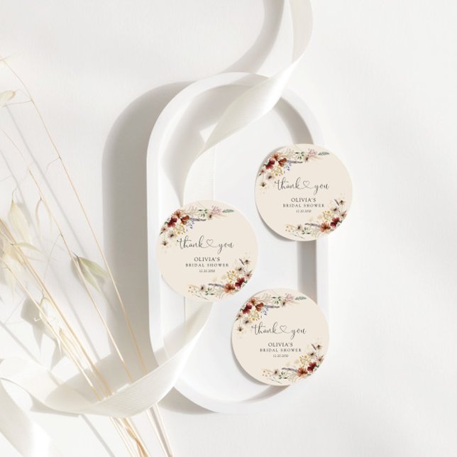 Boho Tiny Wildflower Bridal Shower Gift Tag (Creator Uploaded)