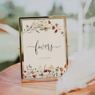 Boho Tiny Wildflower Favours Sign