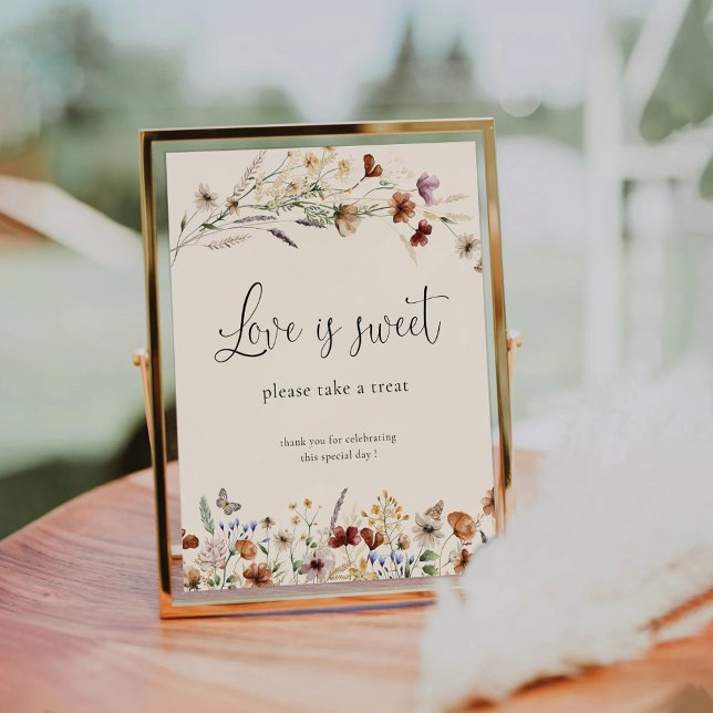 Boho Tiny Wildflower Love Is Sweet Sign (Creator Uploaded)