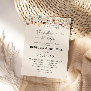 Boho Tiny Wildflower Rehearsal Dinner Invitation