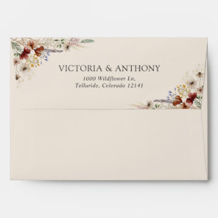 Boho Tiny Wildflower Wedding Ceremony Envelope