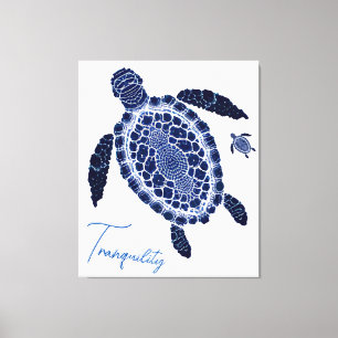 Boho Tranquillity Sea Turtles Stretched Canvas Art