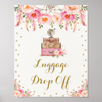 Boho Travel Miss to Mrs Floral Luggage Drop Off