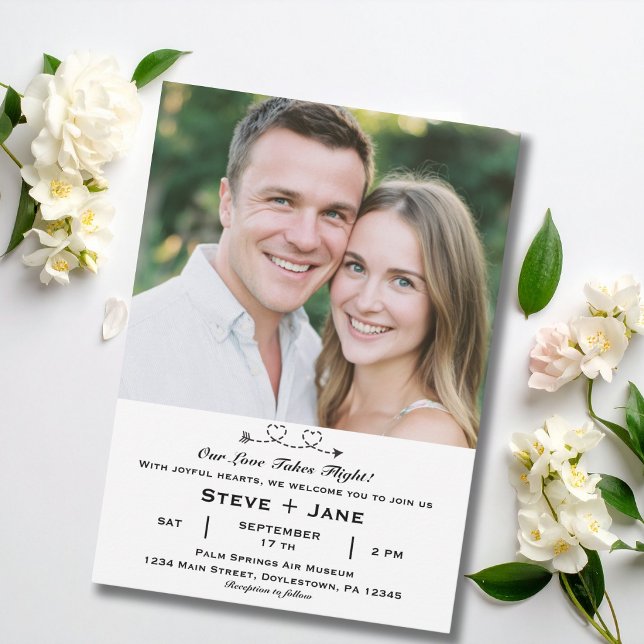 Boho Travel Wedding Elegant Custom Photo  Invitation (Creator Uploaded)