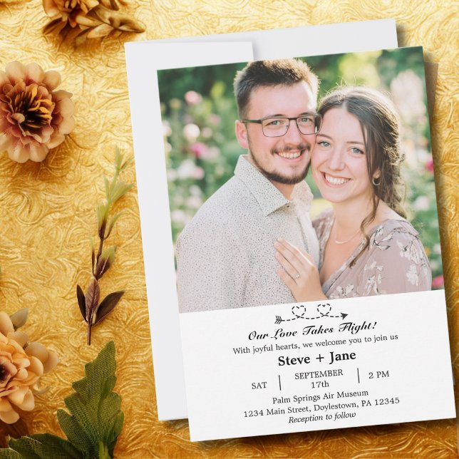Boho Travel Wedding Elegant Romantic Custom Photo Invitation (Creator Uploaded)