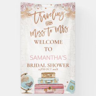 Boho Traveling Miss To Mrs Bridal Shower Banner