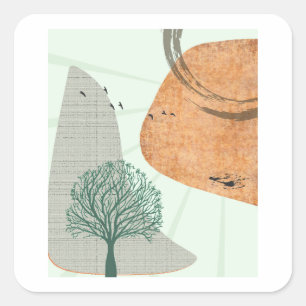 Boho Tree Square Sticker