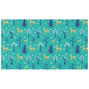 Boho Trees Gold Deers Modern Tablecloth
