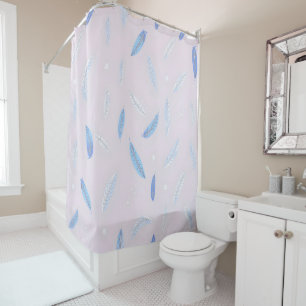 Boho Trendy Feathers Luxury Collection Shower Curtain