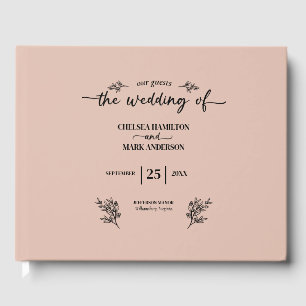 Boho Trendy Script Wedding Guest Book
