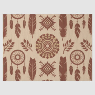 Boho Tribal Abstract Pattern Earthy Geometric Tissue Paper
