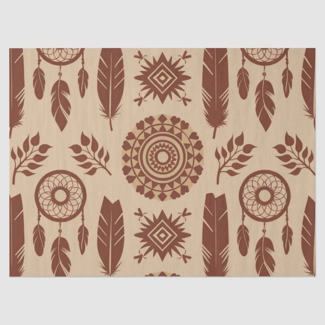 Boho Tribal Abstract Pattern | Earthy Geometric Tissue Paper (Front)