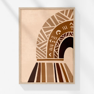 Boho Tribal Arch Abstract Neutral Wall Art Print