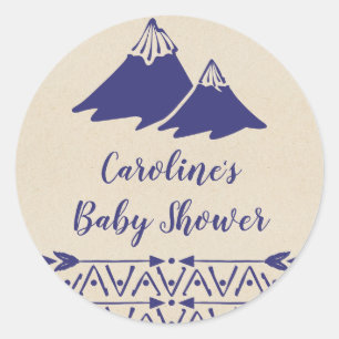 Boho Tribal Baby Shower Classic Round Sticker