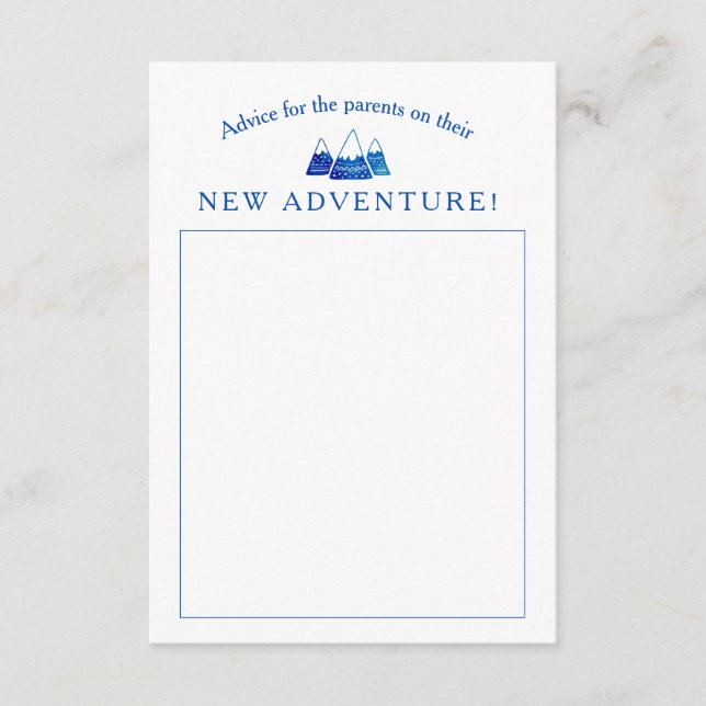 Boho Tribal Blue Adventure Baby Shower Advice Card (Front)