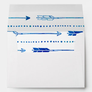 Boho Tribal Blue & Teal Arrow Envelopes