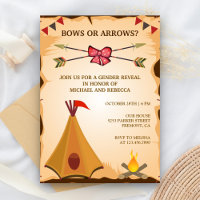 Boho Tribal Bows or Arrows Gender Reveal Party