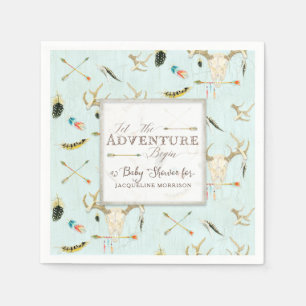 Boho Tribal Deer Crossed Arrows Boy Baby Shower Napkin