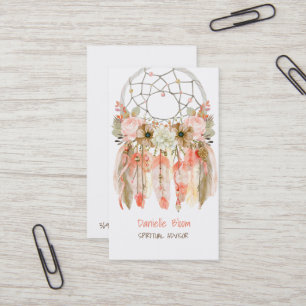 Boho Tribal Dream Catcher Arrows Feathers Flowers Business Card