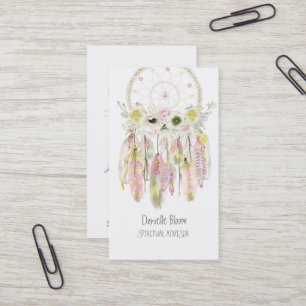 Boho Tribal Dream Catcher Arrows Feathers Flowers Business Card