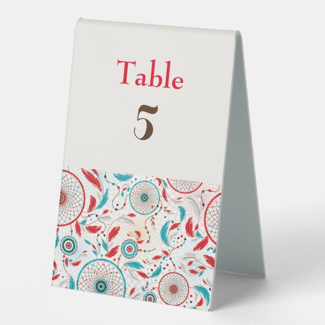 Boho Tribal feather Dreamcatcher Wedding (Front)