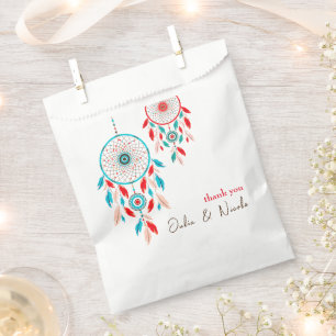 Boho Tribal feather Dreamcatcher Wedding Favour Bags