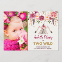 Boho Tribal Floral TWO WILD Birthday Dreamcatcher