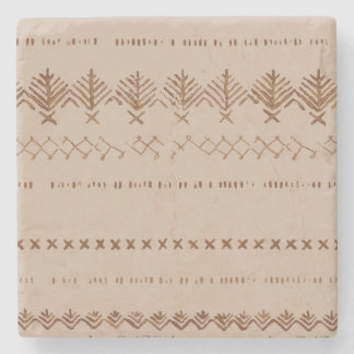 Boho tribal geometric border pattern stone coaster