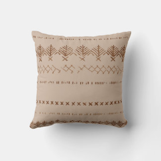 Boho tribal geometric border pattern throw pillow