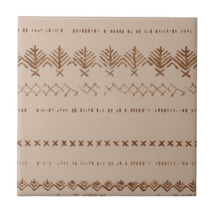 Boho tribal geometric border pattern tile